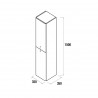 Colonne suspendue UNIIQ BLUE FOG gauche/droite 2 portes et fermeture armortie 350 x 1500 x 350 mm - SALGAR 83091 