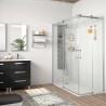 Paroi de douche HELSINKI d’angle 2P et 2F Paillettes Transparentes 675 x 875 x 1950 mm - SALGAR 22465 