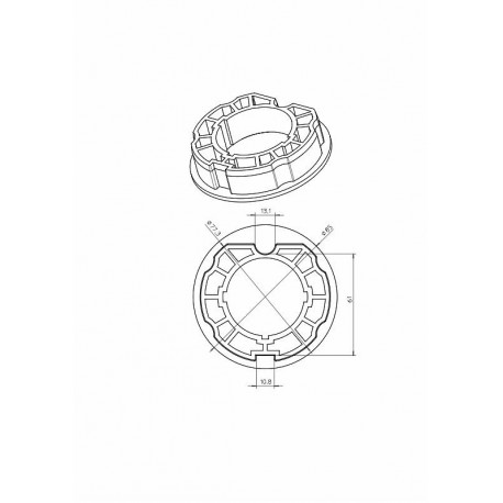 Adaptateur ogive inclinée 80mm CAME YK5139 