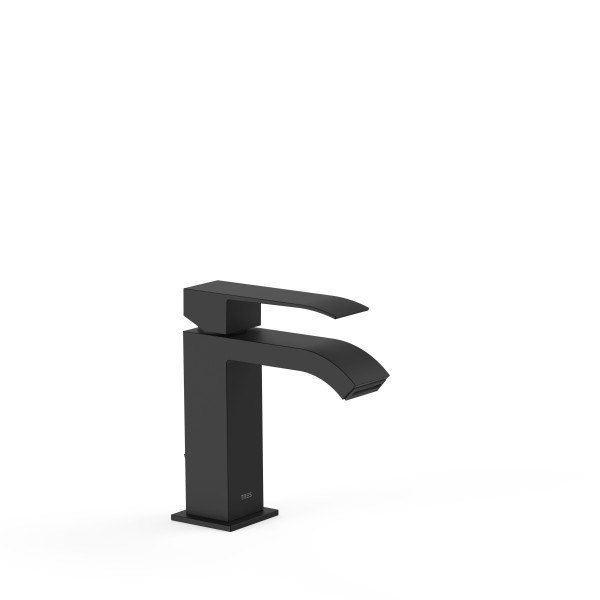 Robinet mitigeur cascade design rectangulaire noir mat pour lavabo
