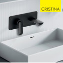 Façade mitigeur lavabo encastré avec bec de 225 mm Noir Mat - CRISTINA ONDYNA FL25813