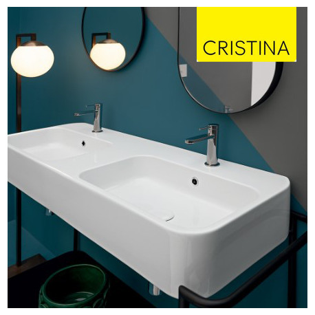 Vasque double céramique Blanc COSA - CRISTINA ONDYNA COSA120