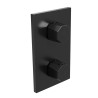 Façade douche thermostatique encastrée 2 sorties Chromé Noir Brossé Fractal - CRISTINA ONDYNA FT75275