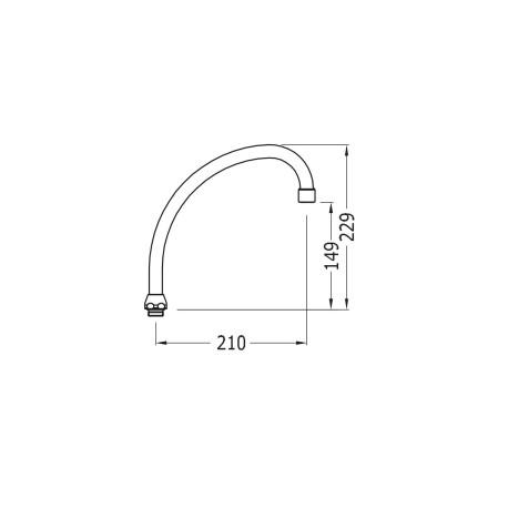 Bec tube R3/4" Chrome - TRES 9134441 