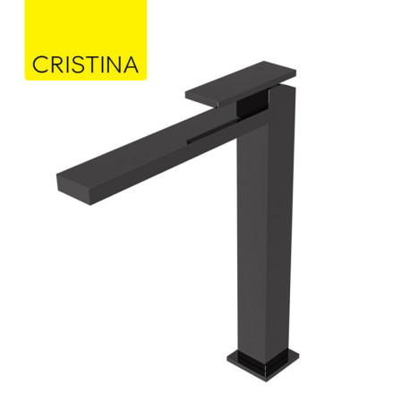 Mitigeur lavabo haut monotrou Chromé Noir Tabula - CRISTINA ONDYNA TA22272