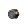 Poussoir Inox Lumineux C/No/Nf 19 Mm - Couleur Bleue - Cables 8 Cm - COMELIT BP/202L 