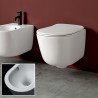 WC suspendu avec abattant soft-close céramique Blanc Brillant EVA - CRISTINA ONDYNA WC88001