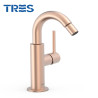 Mitigeur avec manette latérale pour bidet Or Rose Mat 24K - TRES 26222402OPM