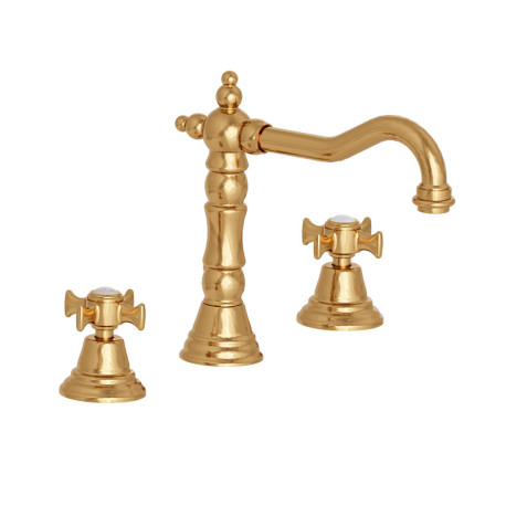 Lavabo Chambord 3 Trous Bec Potence Doré + Vidage - CRISTINA ONDYNA CH11256P 