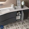 Meuble salle bain MAM 900 gauche, 2 tiroirs métal.anthracite mat 897x540x505mm - SALGAR 96738 