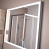Miroir ROMA 1200 horizontal vertical avec blanc framework. LED (15W) IP 44 - SALGAR 92652 
