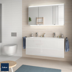 Meuble de salle de bain SPIRIT 1200 2 tiroirs White Cotton - SALGAR 96405