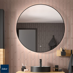 Miroir circulaire avec lumière led NOIR GLOBE 600 - SALGAR 97614