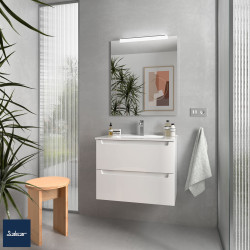 Meuble de salle bain MONTERREY 700 2 tiroirs BLANC BRILLANT - SALGAR 96455