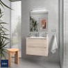 Meuble salle bain MONTERREY 700 2 tiroirs CHÊNE NATUREL - SALGAR 96456