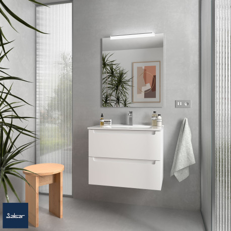 Meuble de salle de bain MONTERREY 700 2 tiroirs WHITE COTTON - SALGAR 96472