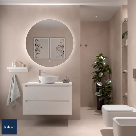 Meuble salle bain MONTERREY 900 2 tiroirs BLANC BRILLANT - SALGAR 96479