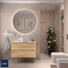 Meuble salle bain MONTERREY 900 2 tiroirs CHÊNE AFRICAIN - SALGAR 96481