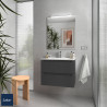 Meuble salle bain MONTERREY 700 2 tiroirs ANTHRACITE MAT - SALGAR 96477