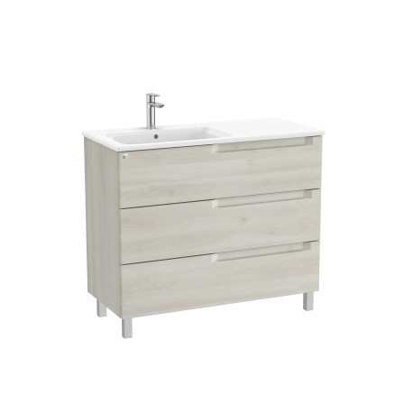 Aleyda Unik 3 Tiroirs Lavabo À Gauche 1000 Mm Bois Blanchi - ROCA A851828525 