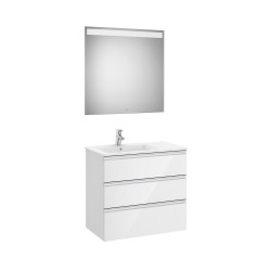 The Gap Pack 3T Lav Gche 800Mm (Unik+Miroir) Blanc Brillant - ROCA A851520806 