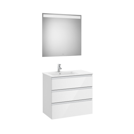 The Gap Pack 3T Lav Gche 800Mm (Unik+Miroir) Blanc Brillant - ROCA A851520806 