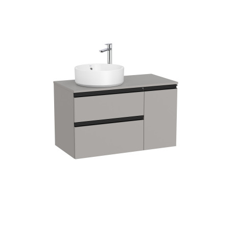 The Gap Pour Lavabo À Gauche 900 Mm Gris Moyen Mat/Poignées Noires - ROCA A851503547 