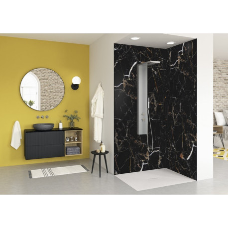 Panneau Mural Kinewal Design 3mm 1500X2500 Marbre noir et or - KINEDO PM1006 