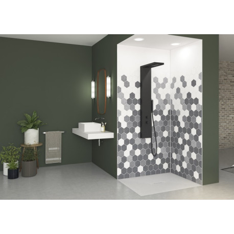 Panneau Mural Kinewal Design 3mm 1250X2500 Tomette Camaieu Gris - KINEDO PM341 