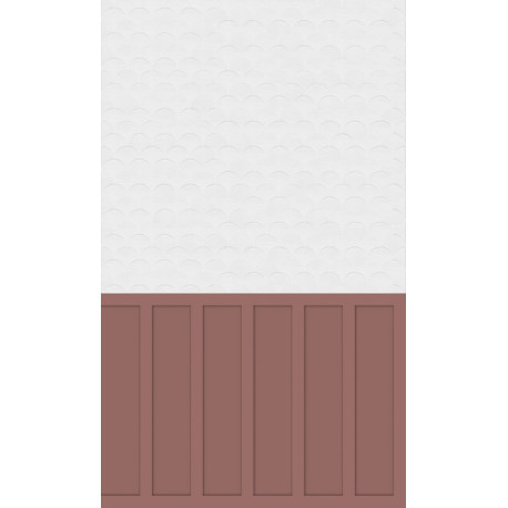 Panneau Mural Kinewal Design 3mm 1500X2500 Mixte terracotta + écaille blanche - KINEDO PM1059 