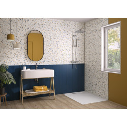 Panneau Mural Kinewal Design 3mm 1500X2500 Bardage + terrazzo bleu - KINEDO PM1058 