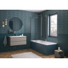 Pare bain Orion avec retour pvt angle 80x152 profilé chromé verre transparent - KINEDO PB147CTNE 