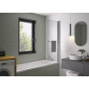 Pare-bain Columba1 1 volet relevable 80x150 profilé chromé verre transparent - KINEDO PB120CTNE 