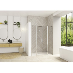 Smart Design 2 portes pivotantes XXL sans seuil 180 clt verre transparent - KINEDO PA9087CTNE 