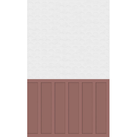 Panneau Mural Kinewal Design 3mm 1500X2020 Mixte terracotta + écaille blanche - KINEDO PM959 