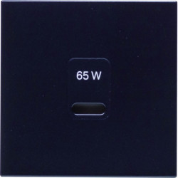 Enjoliveur pour chargeur USB-C noir - HAGER WXD115N 