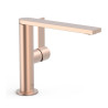 Mitigeur avec manette latérale pour lavabo Or Rose Mat 24K - TRES 21120501OPM