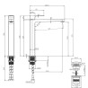 Mitigeur mécanique avec vidage et flexibles en acier inoxydable chromé GILLO - BOSSINI Z00706021