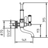 Groupe mitigeur bain/douche avec inverseur, poignée et flexible double agrafage LIBERTY LINE - BOSSINI Z00110021