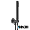 Ensemble support fixe avec prise d'eau, douchette et flexible noir mat BLACK & WHITE - BOSSINI C12002C030