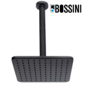 Pomme de tête carrée Cosmo avec bras mural vertical noir mat BLACK & WHITE - BOSSINI H30597G030