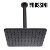 Pomme de tête carrée Cosmo avec bras mural vertical noir mat BLACK & WHITE - BOSSINI H30598G073