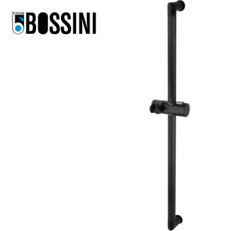 Barre de douche en laiton avec supports muraux noir mat BLACK & WHITE - BOSSINI D06000030