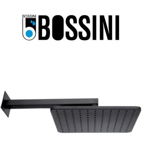 Pomme de tête Cosmo 280mm avec bras de fixation mural noir mat BLACK & WHITE - BOSSINI H69598H073