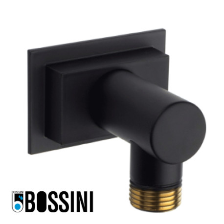 Prise d'eau murale en laiton avec plaque murale noir mat BLACK & WHITE - BOSSINI V00267073