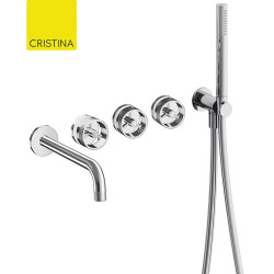 Melangeur Bain Douche Encastre Chrome - CRISTINA ONDYNA RT16551