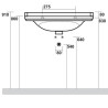 Vasque céramique à suspendre ou sur colonne 80-55 cm perçage 3 trous WALDORF - CRISTINA ONDYNA WD8155Vasque céramique à suspendr