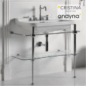 LAVABO CERAMIQUE WALDORF A SUSPENDRE OU SUR COLONNE 80-55 CM - CRISTINA ONDYNA WD8055