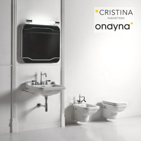 Lavabo Ceramique Waldorf à suspendre ou sur colonne 60-55 CM - CRISTINA ONDYNA WD6045