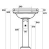 Colonne céramique pour vasque WALDORF - CRISTINA ONDYNA WD4170